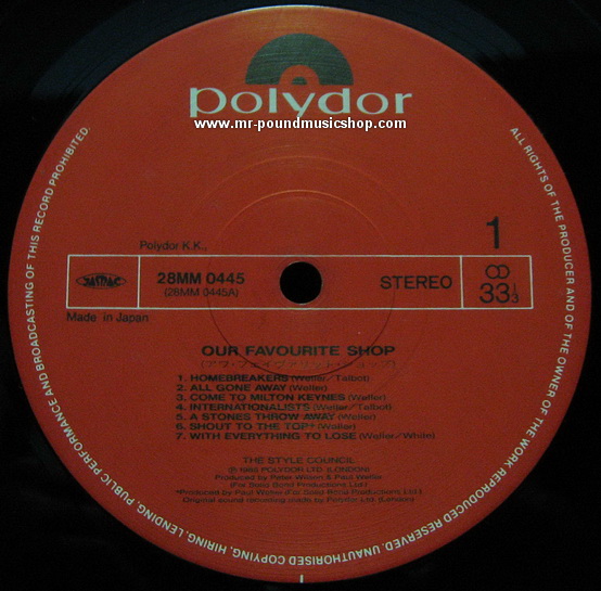 The Style Council - Our Favourite Shop