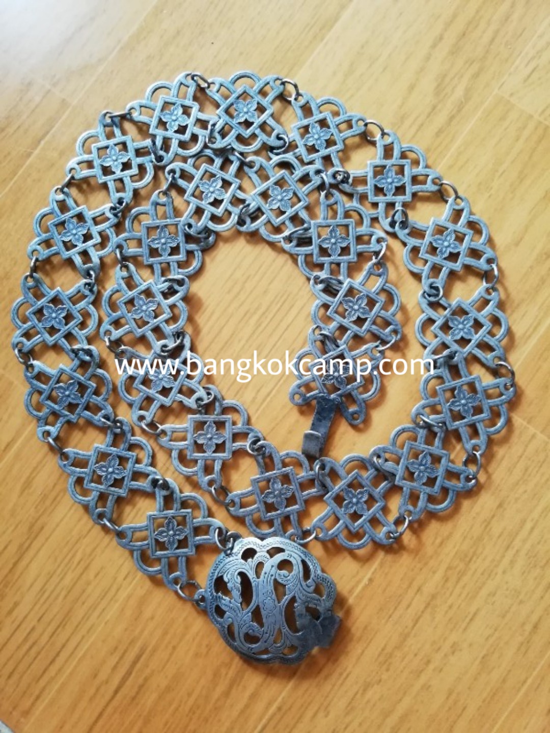 เข็มขัดโบราณเงินแท้ ยาว38นิ้ว หนัก144กรัม