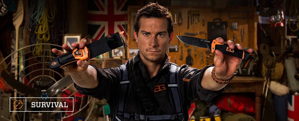 มีดเดินป่า/ยังชีพ Gerber Bear Grylls Ultimate Pro ใหม่ แท้ มีนกหวีดและที่จุดไฟ ของแท้ ของใหม่
