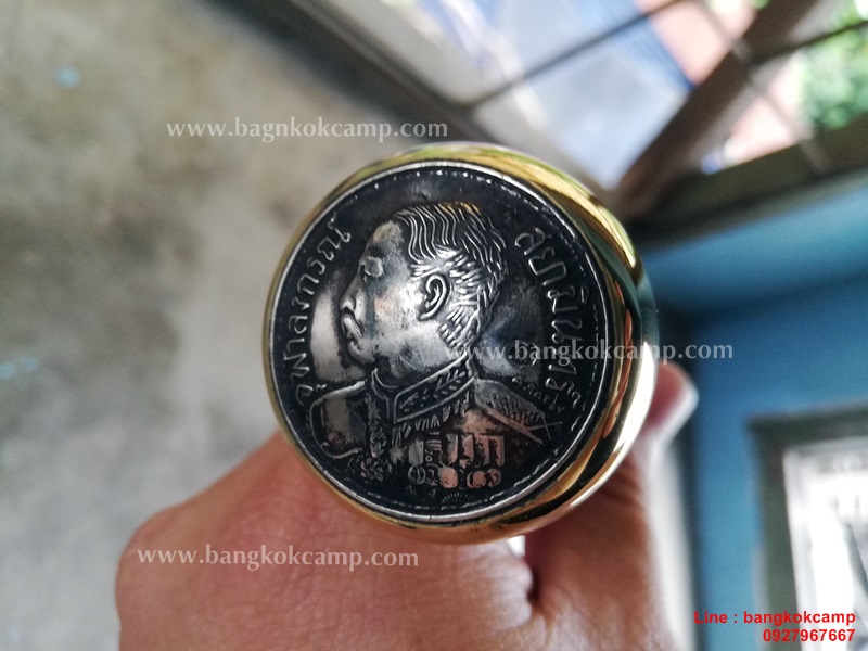 ไม้ตะพด ซ่อนมีด ประดับเหรียญ ร.5 สวย คลาสิก