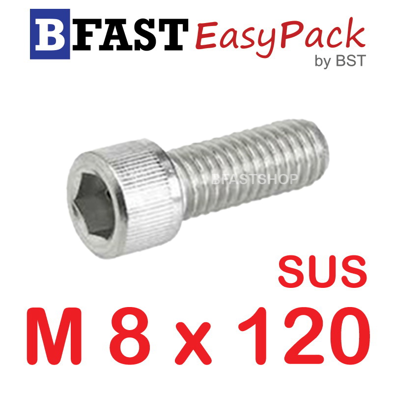 สกรูหัวจมสแตนเลส SUS M 8 x 120 (1 ตัว/ถุง)