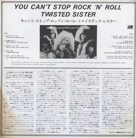 Twisted Sister - You Can't Stop Rock 'N' Roll