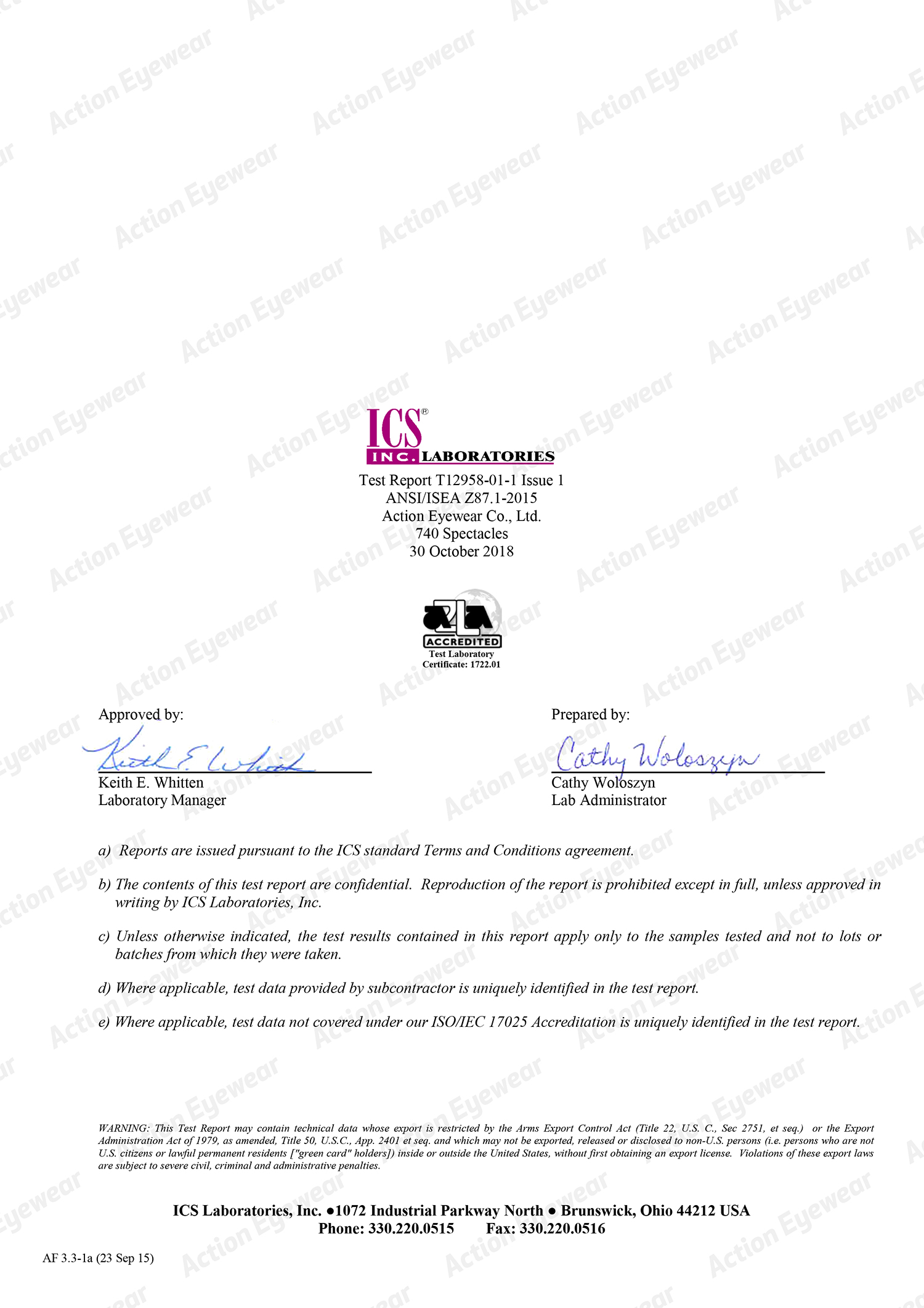 แว่นตานิรภัย รุ่น 740 (กันฝ้า 100%) เลนส์ใส