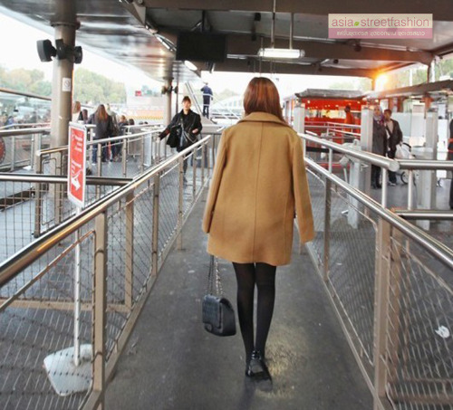 เสื้อโค้ทกันหนาว รุ่นกระดุม 2 แถว สไตล์เกาหลี ใส่ได้หลายแบบ ผ้าวูลผสม พร้อมส่ง