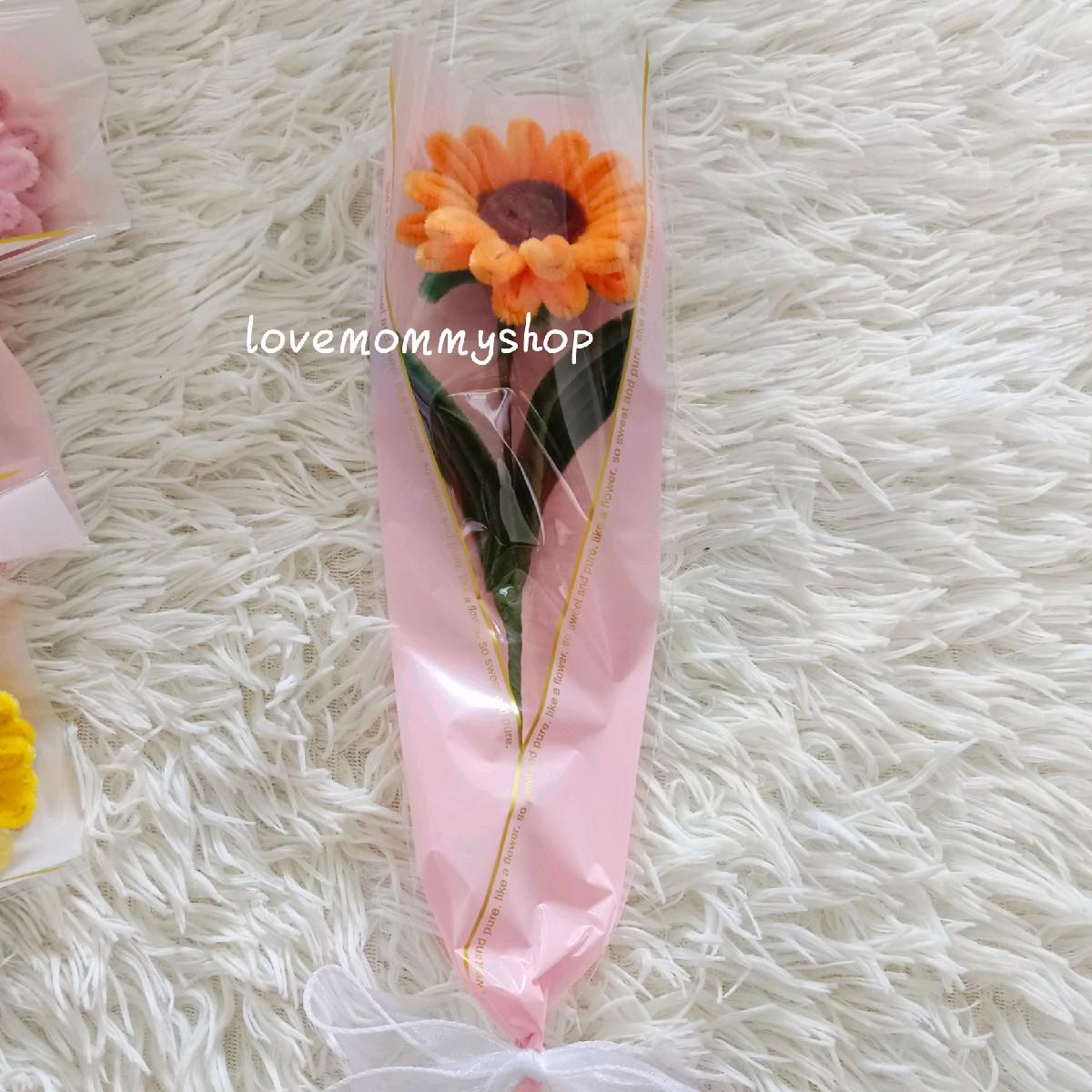 ช่อดอกทานตะวัน ดอกทิวลิป ดอกเดซี่ ดอกไม้จากลวดกำมะหยี่