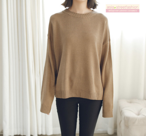 Sweater เสื้อสเวทเตอร์แขนยาว สีน้ำตาล ทรงสวย จะใส่เดี่ยวไหรือใส่โค้ทคลุมก็เริ่ด