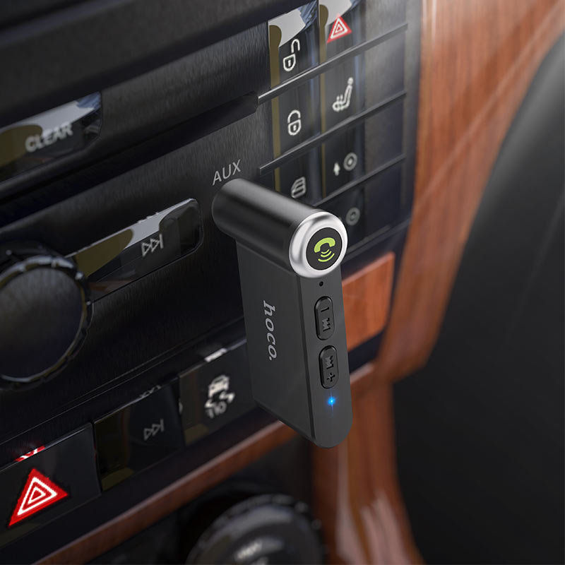 Hoco E58 IN-Car Aux Wireless Receiver - ตัวรับสัญญาณบลูทูธ บลูทูธติดรถยนต์ สำหรับรถที่ไม่มีระบบบลูทูธ