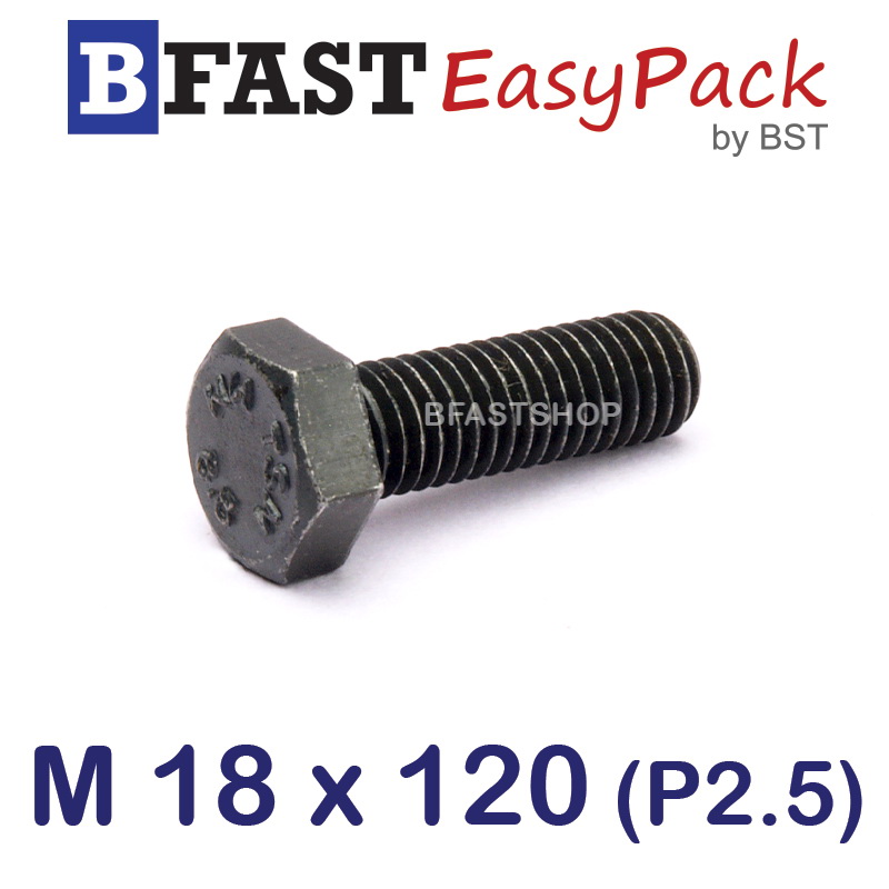 สกรูมิลดำ M 18 x 120 *เกลียวครึ่ง*