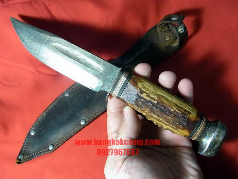 มีดพกเยอรมัน ด้ามเขากวาง ตราม้า F.ESSER&CIA SOLINGEN Made in GERMANY เก่าเก็บ (Vintage solingen knife) สภาพสมบูรณ์ หายาก