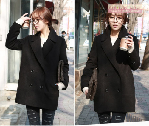 CLASSIC BLACK COAT เนื้อนุ่ม บุซับใน [ เสื้อโค้ท กันหนาว สีดำ ] พร้อมส่ง BLACK