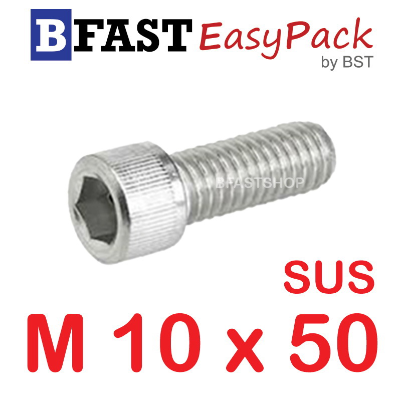 สกรูหัวจมสแตนเลส SUS M 10 x 50 (2 ตัว/ถุง)