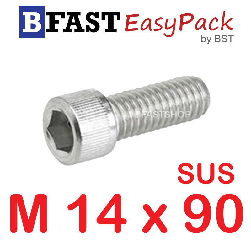 สกรูหัวจมสแตนเลส SUS M14 x 90 (1 ตัว/ถุง)