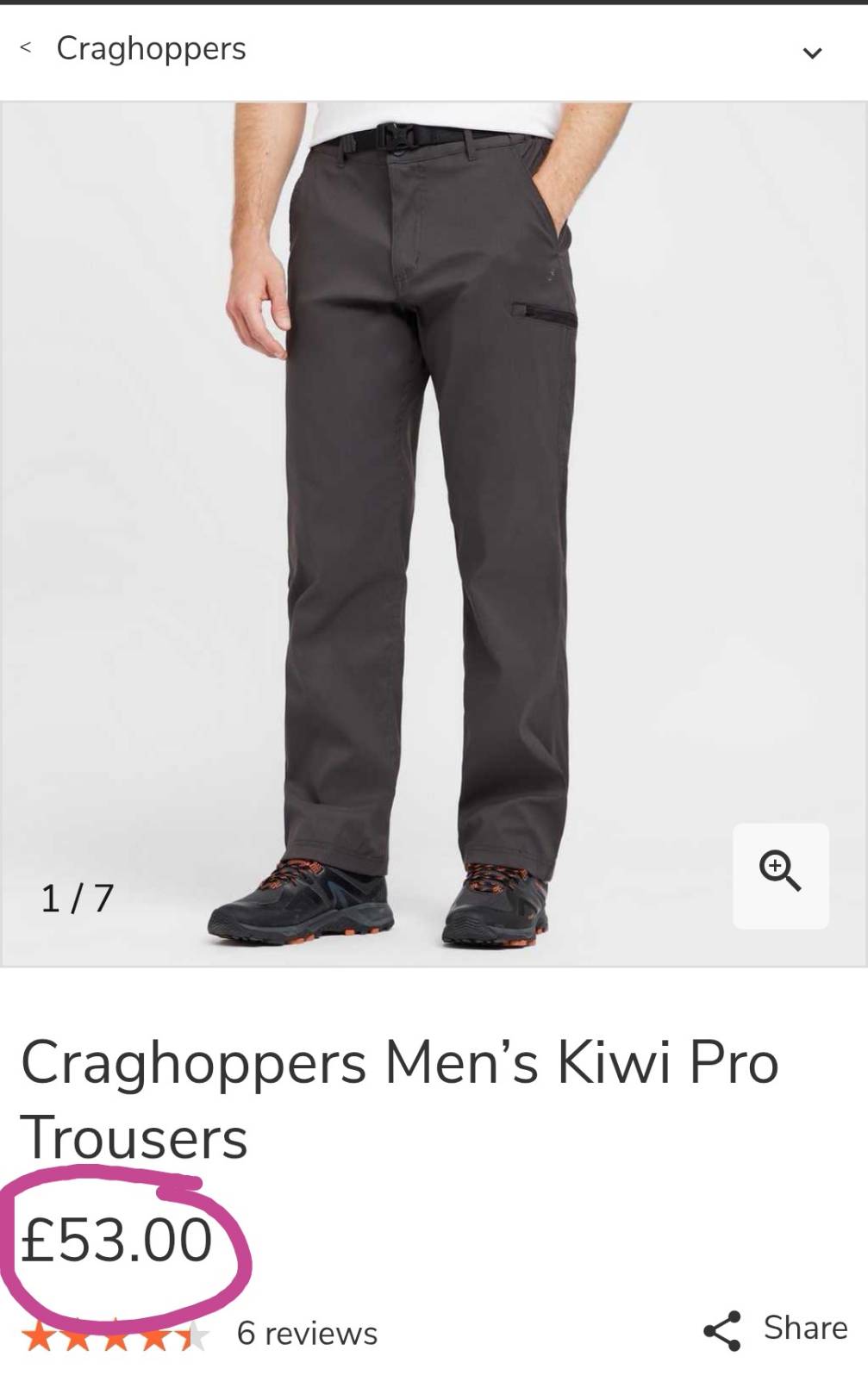 Craghoppers Men's Kiwi Pro Stretch Trousers with Belt