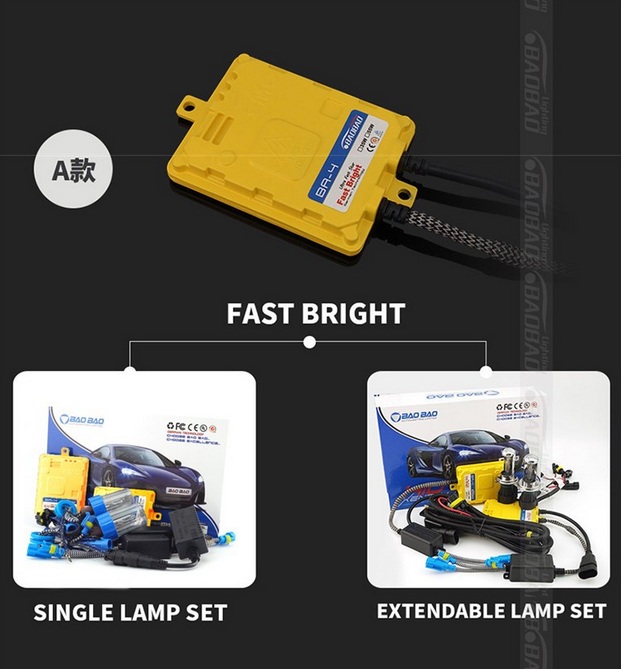ชุดไฟ xenon 55w บัลลาตส์รุ่น BA4-Fast Bright + หลอด H7-4300k Fast bright ประกัน 12 เดือน