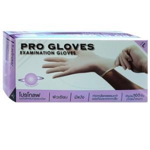 PROGLOVES ถุงมือแพทย์ชนิดมีแป้ง SIZE L (100 ชิ้น/กล่อง)