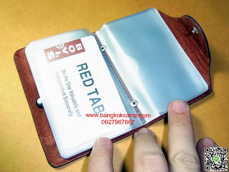 กระเป๋าใส่บัตร BOVI'S ใส่บัตรเครดิตได้ 20ใบ (สีน้ำตาล)