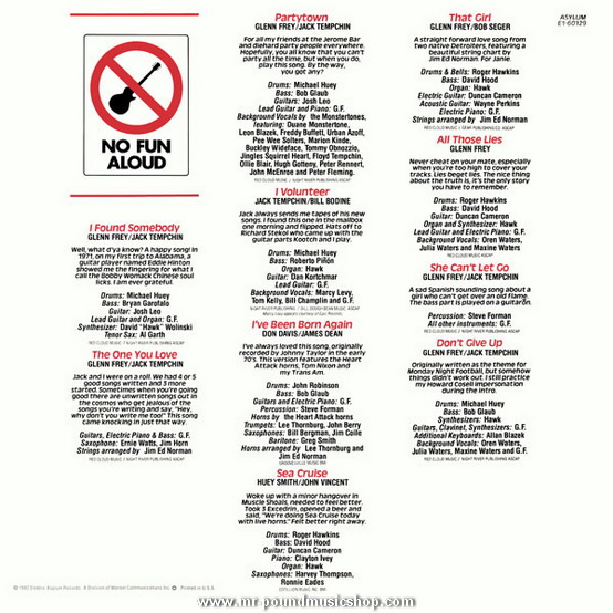 Glenn Frey - No Fun Aloud