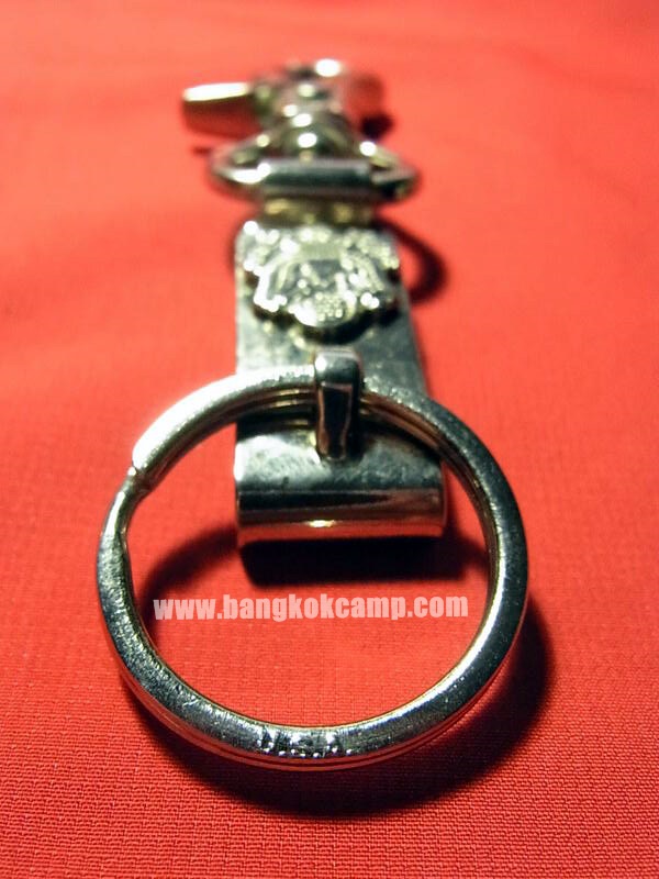 พวงกุญแจ ก้ามปู ตะขอเกี่ยว 2ระบบ- สแตนเลส สีเงิน Made in USA.