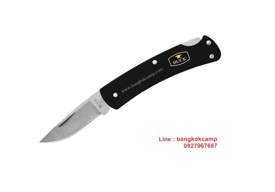 มีดพับ Buck 524 Alumni Folding Knife 1.875" Plain Blade, Black Aluminum Handles - 11770