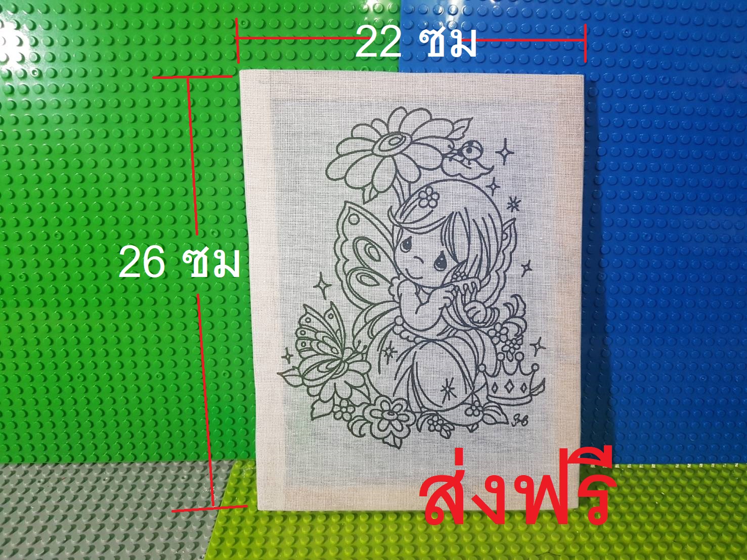 เฟรมผ้าระบายสี จัมโบ้ 22x26 เซนติเมตร 100 ชิ้น (ไม่รวมสี+พู่กัน) คละลาย