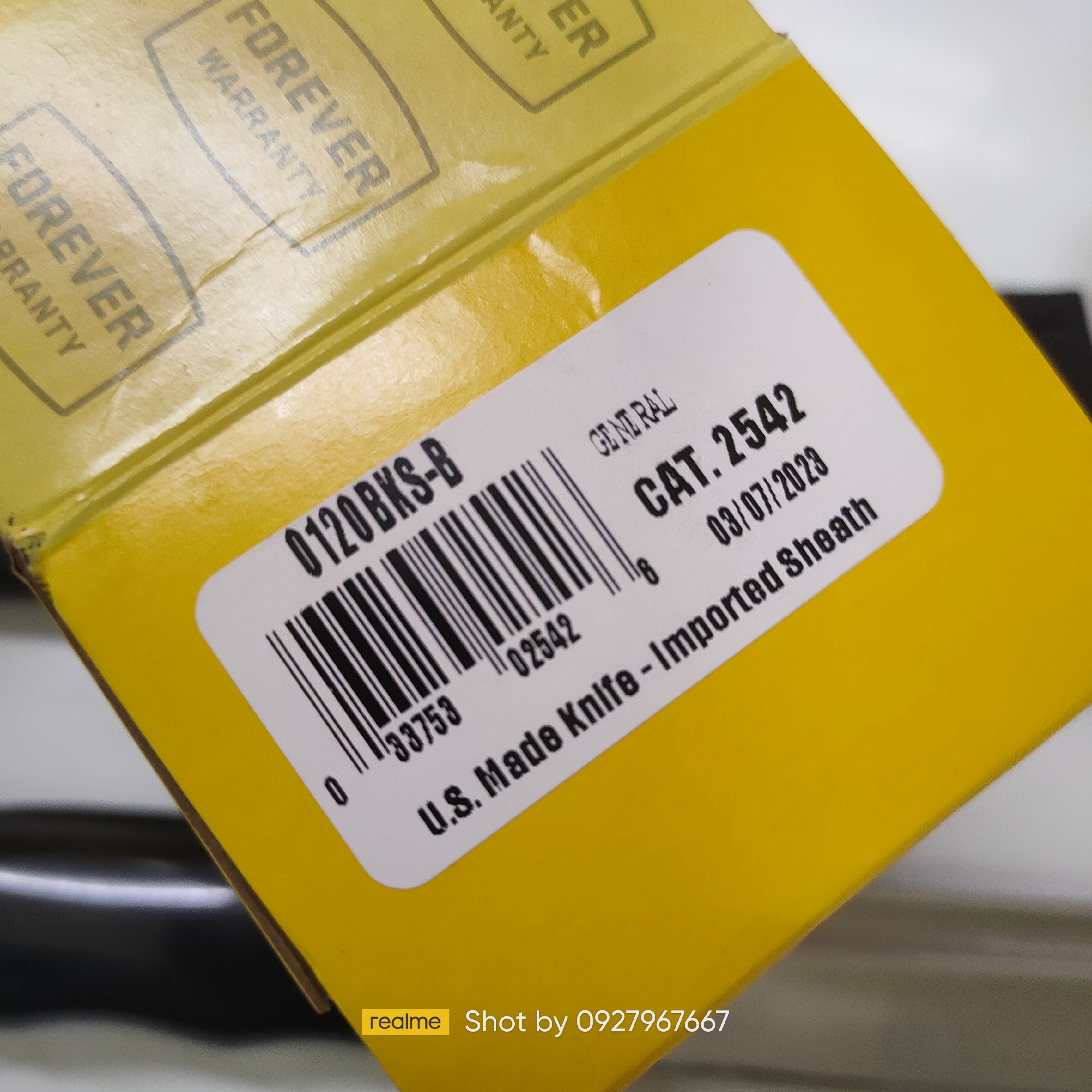 มีดใบตาย Buck 120 General Hunting Knife Fixed 7-3/8" Blade, Black Phenolic Handles - 2542