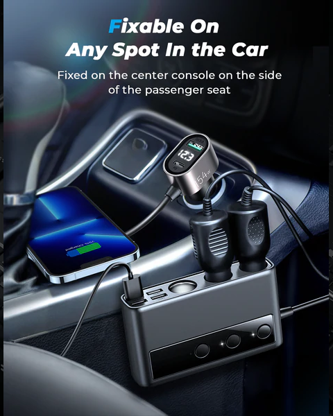 Joyroom JR-CL06 Car Charger 3 Port/6ช่อง มาพร้อม LED 154 W PD+QC3.0+USB*4 ที่ชาร์จในรถแบบ 2 จุด สามารถติดเบาะหลังได้