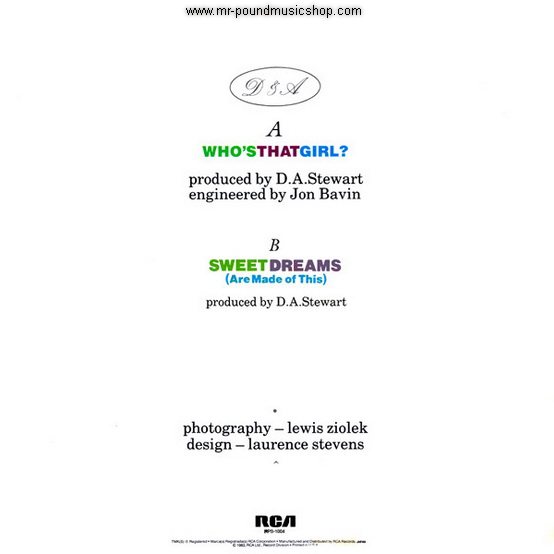 Eurythmics - Who's That Girl? / Sweet Dreams (Are Made of This)