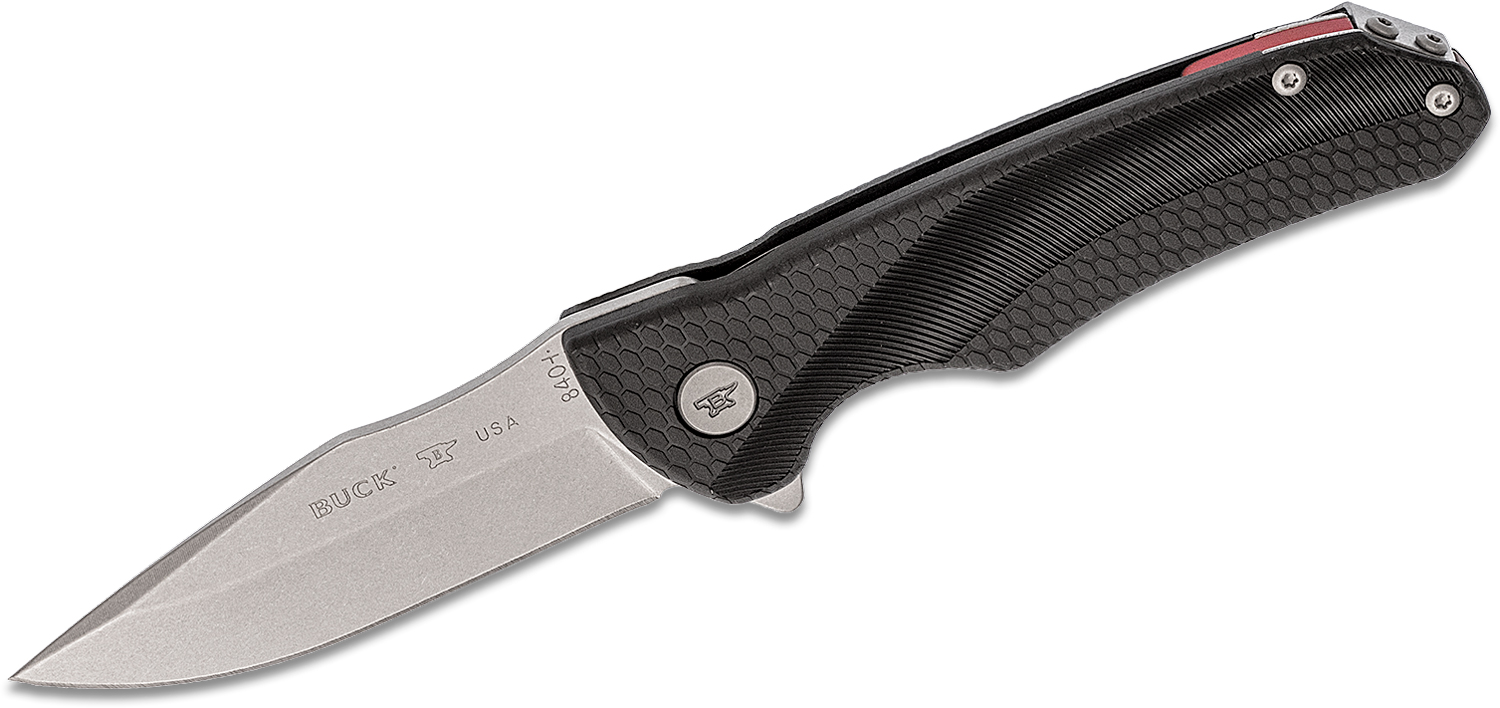 มีดพับ Buck 840 Sprint Select Flipper Knife 3.125" 420HC Stainless Steel Drop Point, Black GRN Handles - 11896