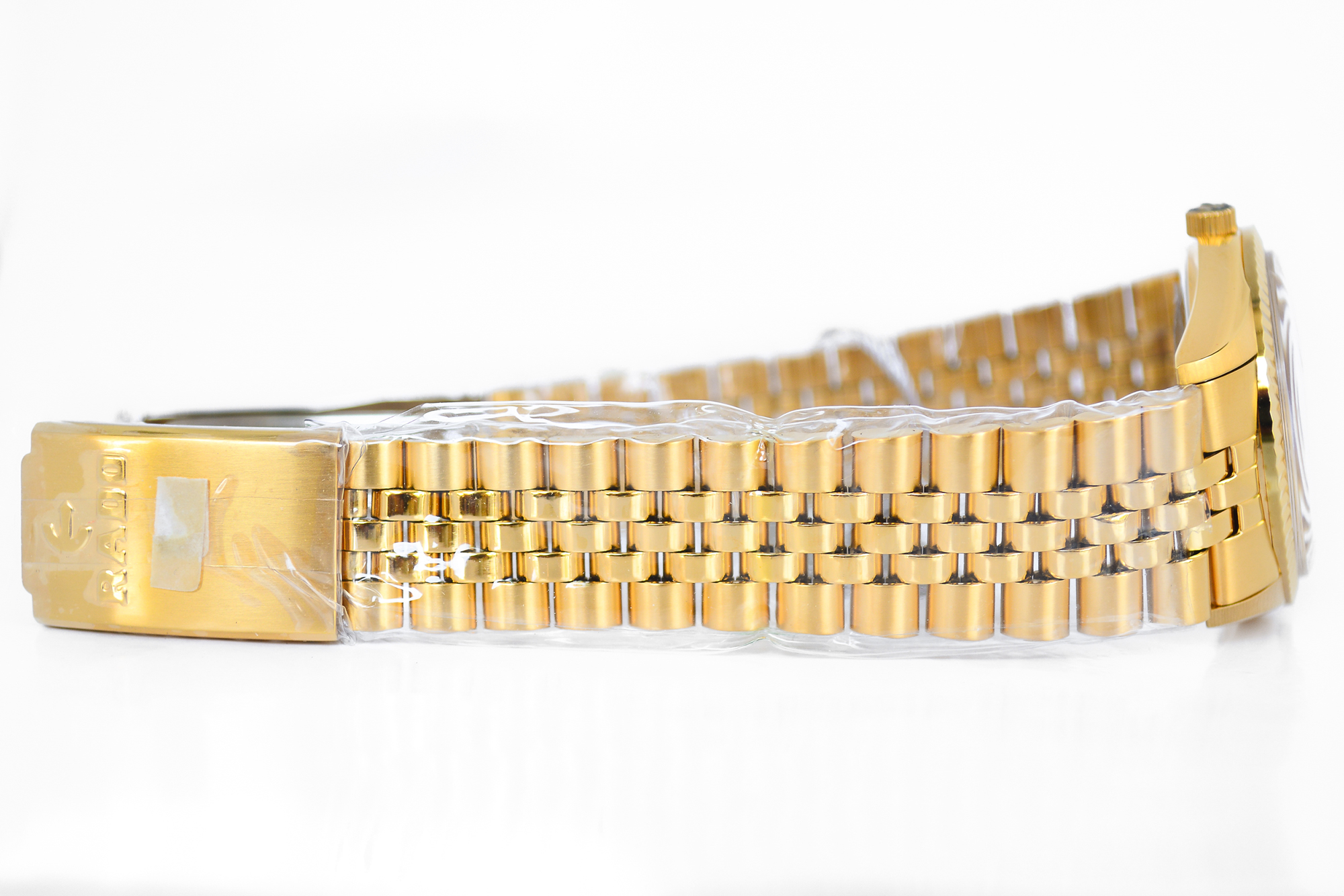 Rado Voyager Automatic Day-Date เรือนทอง ขอบหยัก หลักพลอย หน้าขาว