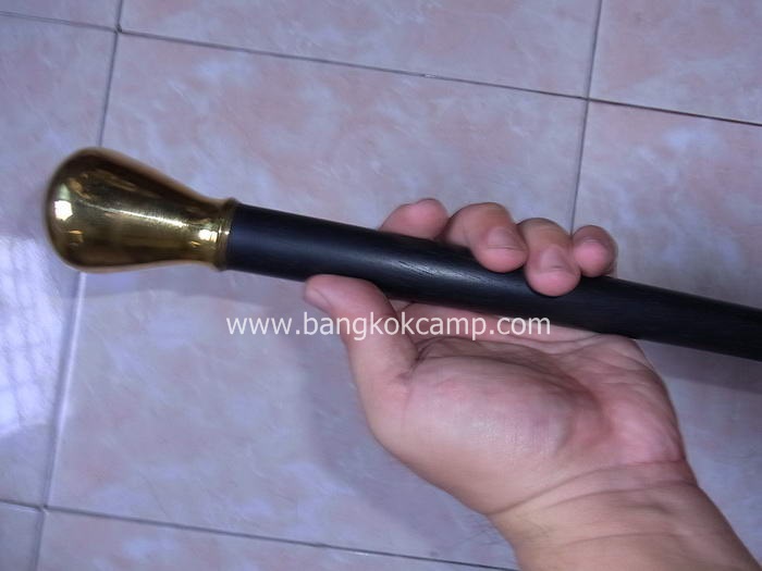 ไม้ตะพด (แบบที่ 18) หัวทรงแจกันใหญ่ ทองเหลือง ช้าง3เศียร ช้างเอราวัณ