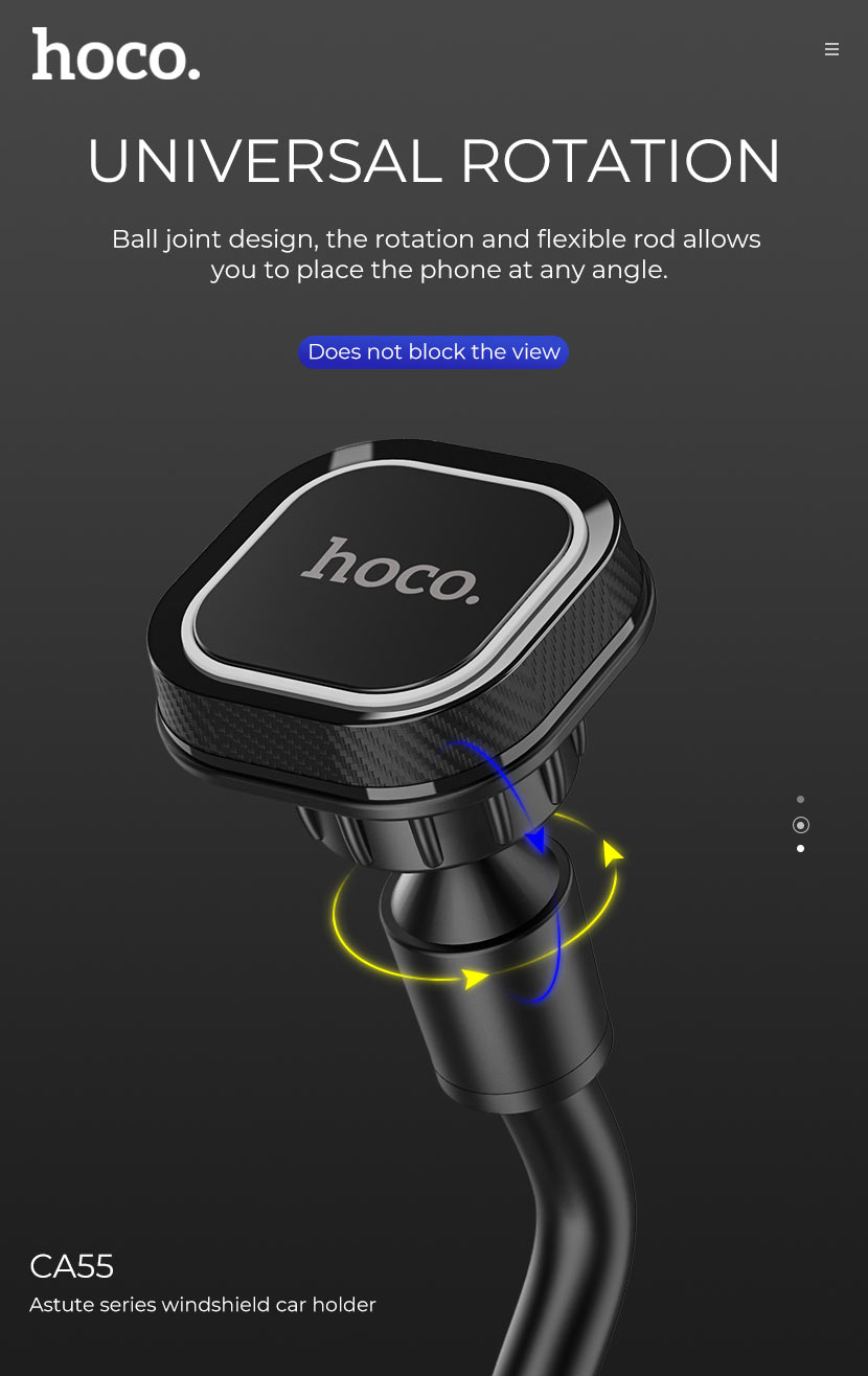 HOCO CA55 Windshield Car Holder - ที่จับโทรศัพท์ระบบแม่เหล็กแบบติดกระจก