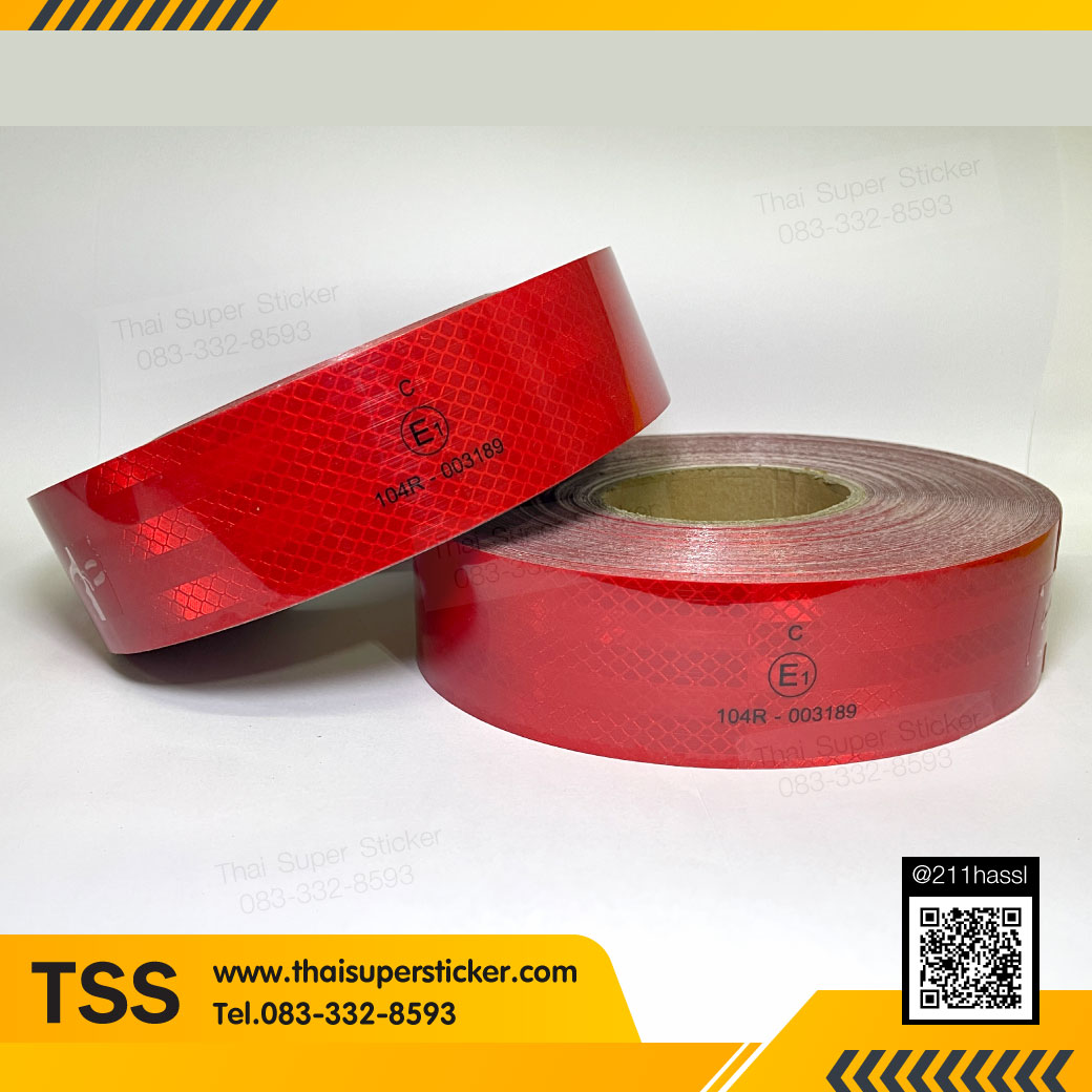 เทปสติ๊กเกอร์สะท้อนแสง 104R ติดรถบรรทุก ตัวธรรมดา ติดเพื่อความปลอดภัย