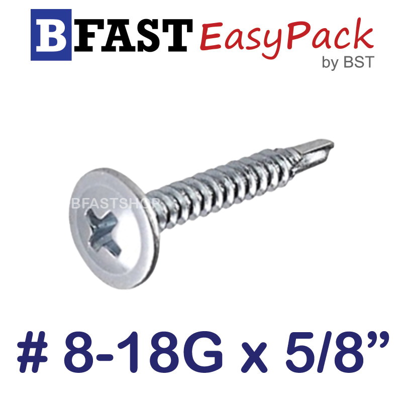 สกรูปลายสว่านหัวเวเฟอร์ #8-18G x 5/8" (30 ตัว/ถุง)