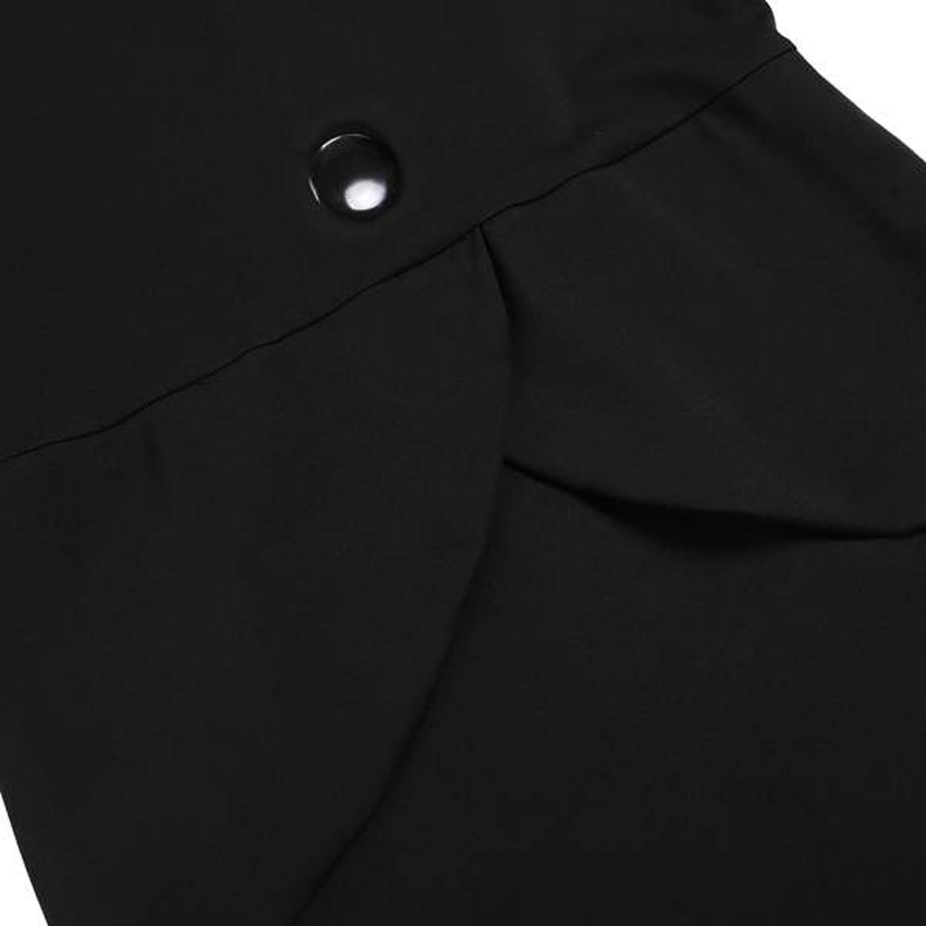 Cyber ANGVNS Long Sleeve High Waist Solid Stretch Office WorkBusiness Party Bodycon Women - Dresses (Black)