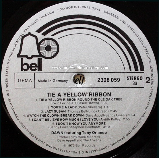 Dawn feat. Tony Orlando - Tin A Yellow Ribbon