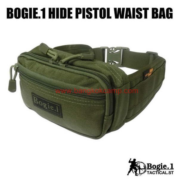 กระเป๋าซ่อนป่ืนคาดเอว Bogie.1 HIDDEN PISTOL WAIST BAG ผ้าคอดูร่า สีเขียว