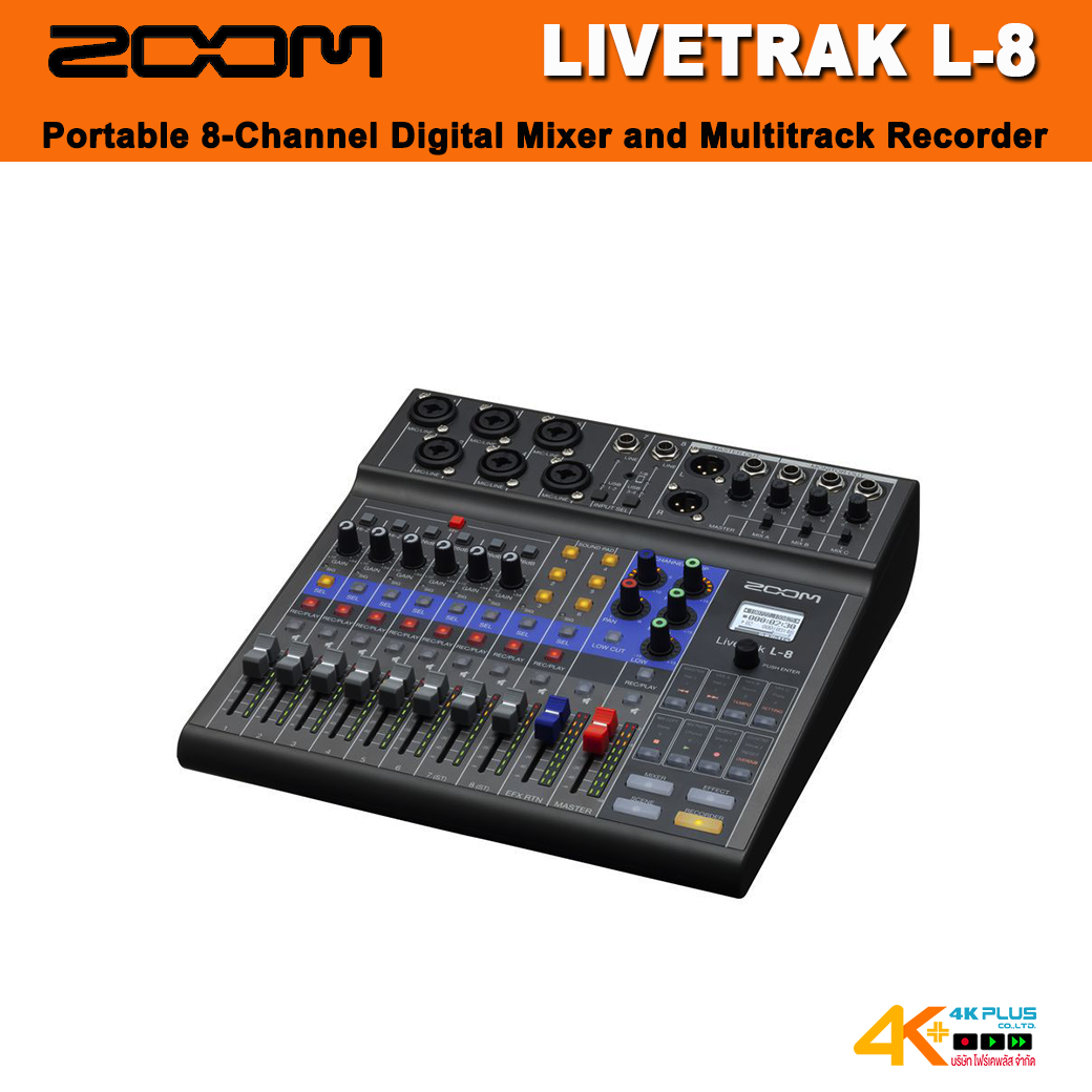 Zoom LiveTrak L-8 Portable 8-Channel Digital Mixer and Multitrack Recorder