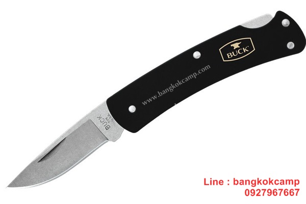 มีดพับ Buck 524 Alumni Folding Knife 1.875" Plain Blade, Black Aluminum Handles - 11770