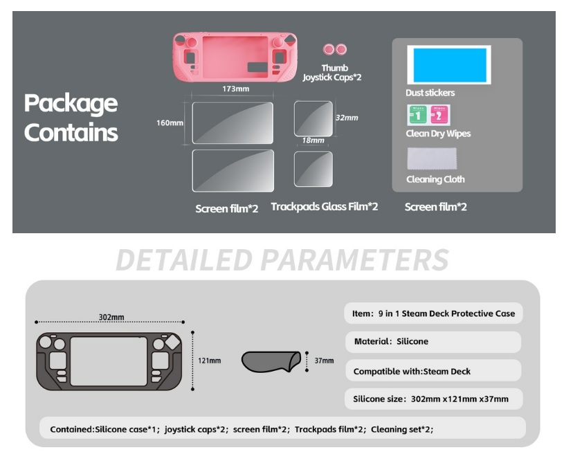 IINE Steam Deck 9 in 1 เซทเคสซิลิโคน