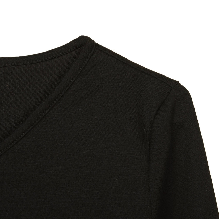 ZANZEA Ladies Long Sleeve Pockets V-Neck Tops Loose Casual CottonPregnant MIni Ladies Dresses Black