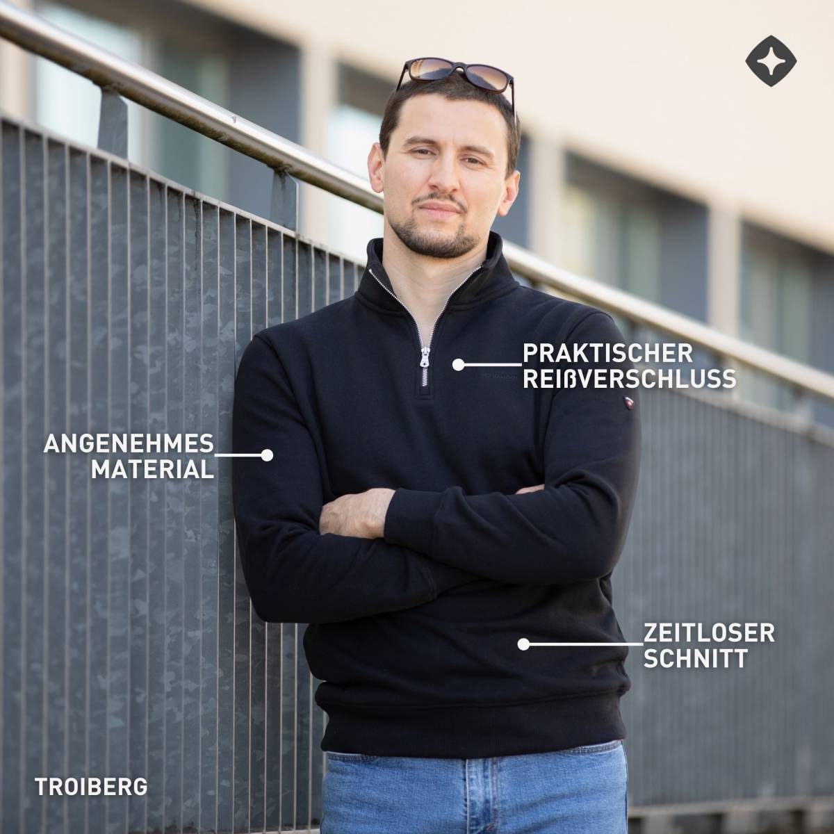 Höhenhorn Troiberg Men's Pullover 1/4 Zip Sweatshirt