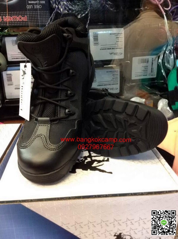 รองเท้า Bogie.1 TACTICAL BOOT (ทรง Magnum) ข้อสั้น สีดำ หนังและผ้าคอดูร่า (CORDURA)ใส่สบาย ซิปข้าง ระบายอากาศดี ไม่อับ