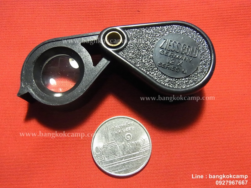 กล้องส่องพระ / จิวเวอรี่ ZIESS GOLD 12x Series M รุ่นเก่า แกนทองเหลือง ใหม่เก่าเก็บ (ดำ-ดำ)