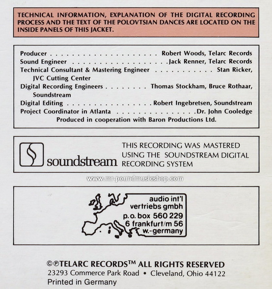 Robert Shaw / The Atlantic Symphony Orchestra - Igor Stravinsky: The Firebird (Suite, 1919 Version) / Alexander Borodin: Overtures And Polovetsian Dances From Prince Igor