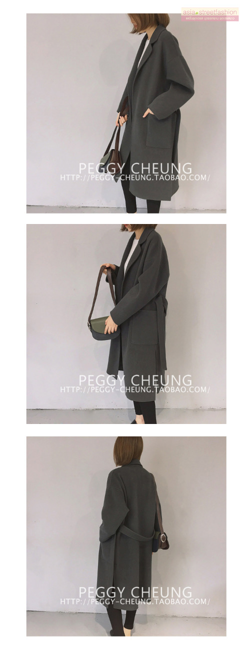 เสื้อโค้ทกันหนาว พร้อมเชือกผูกเอว เรียบเก๋ พร้อมส่งจ้า same pic