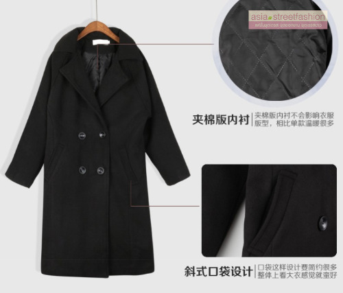 OverCoat เสื้อโค้ทกันหนาวตัวยาว สีดำ Classic เข้าได้กับทุกชุด งานดี ผ้าวูลเนื้อดี บุซับในกันลมอย่างดี พร้อมส่ง M