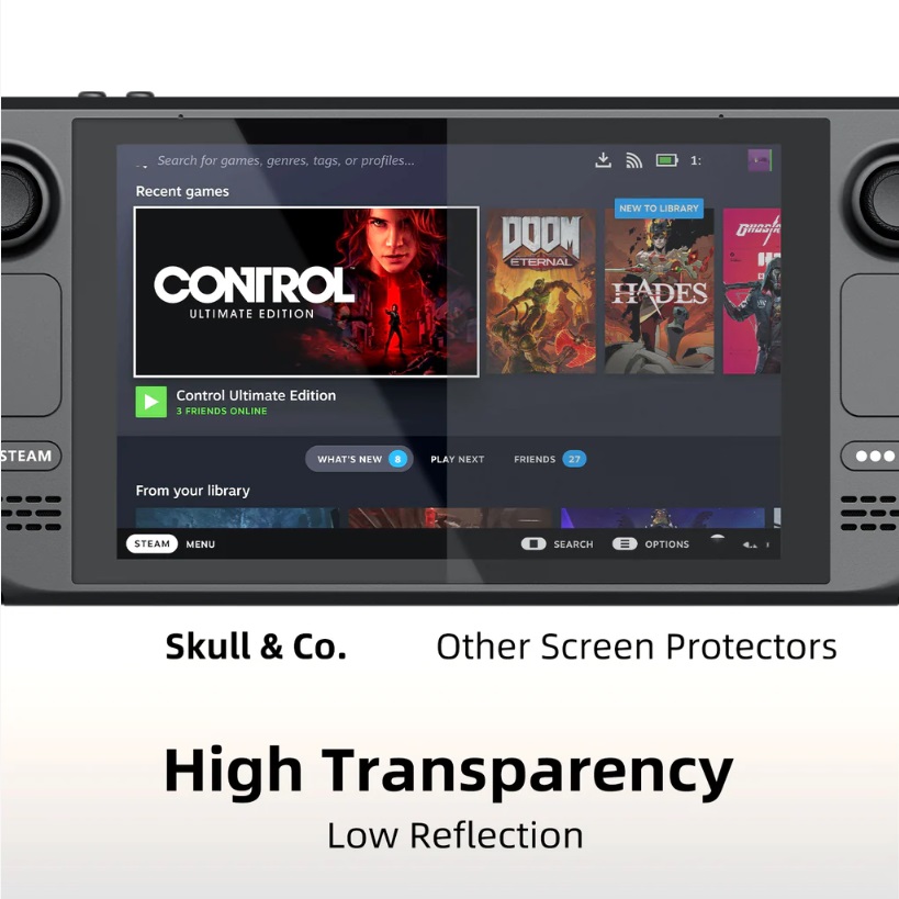 Skull & Co. Tempered Glass for Steam Deck & OLED (2 Pack)