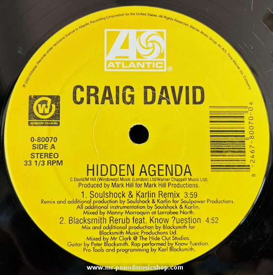 Craig David - Hidden Agenda (Remixes) / Personal