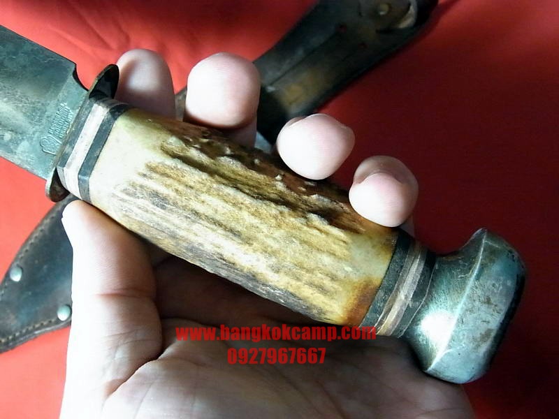 มีดพกเยอรมัน ด้ามเขากวาง ตราม้า F.ESSER&CIA SOLINGEN Made in GERMANY เก่าเก็บ (Vintage solingen knife) สภาพสมบูรณ์ หายาก