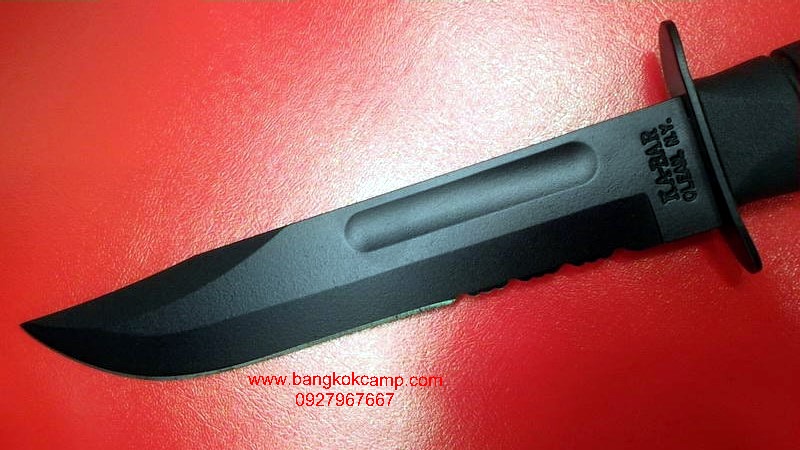 มีด kabar 1211.. KA-BAR 1211 Full Size Fighting Knife 7" Black Plain Blade, Kraton G Handle